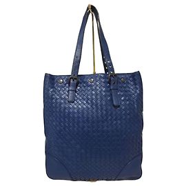 Bottega Veneta Nappa Intrecciato Vertical Tote Tasche - Blau
