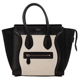 Céline Celine Luggage Nano Handtasche aus schwarzem Leder