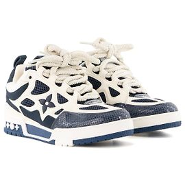 LOUIS VUITTON - Sapatilhas LV Skate Louis Vuitton em lona azul marinho (T37,5)