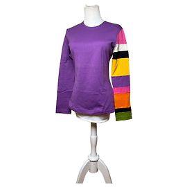 Comme Des Garcons Vintage Comme des Garçons Peggy Moffitt Gestreiftes Langarmshirt Frühe 2000er Purple M