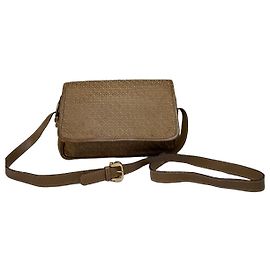 Vintage Loewe Anagram Jacquard Flap Crossbody Bag Late 1990s Tan Beige
