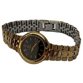 Vintage Givenchy 4G Armbanduhr Gold Silber Schwarz ca. Ende der 1980er