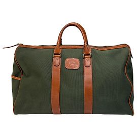 Vintage Burberrys Canvas Holdall Bag c. Ende der 1980er Jahre Dunkelgrün
