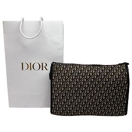 Sac bandoulière à rabat Vintage Dior Oblique Fin 1970s Navy Beige