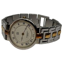 Orologio bracciale bicolore Vintage Givenchy fine anni '80 Silver Gold