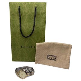 Orologio Bracciale Gucci Vintage Bicolore Fine anni 1990 Silver Gold