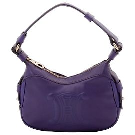 Céline Celine Triomphe Leather Shoulder Bag Purple