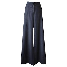 Chanel Wide Leg Hose aus Wolle und Kaschmir in Grau