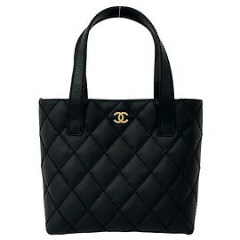 Sac à main en cuir CHANEL Wild Stitch Coco Mark
