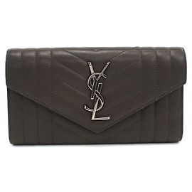 Autre Marque Portafoglio lungo bi-fold Saint Laurent Grigio