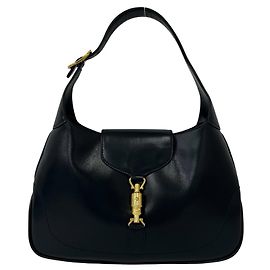 GUCCI Old Gucci Jackie Semi-Schultertasche aus Leder mit Logo-Hardware