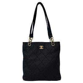 Borsa Tote in pelle Chanel Wild Stitch Coco Mark