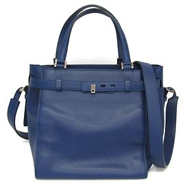 Borsa a mano in pelle Valextra B Cube V5C67 da donna in blu