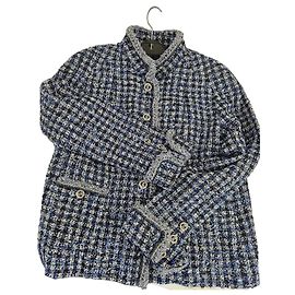 Luxuriöse Chanel Blue Fantasy Tweed-Jacke