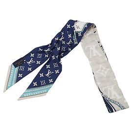 Louis Vuitton Blue Silk Scarf
