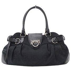 Salvatore Ferragamo Tote Bag aus schwarzem Canvas