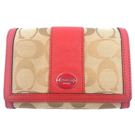 COACH Signature Canvas Leder Bi-Fold Geldbörse