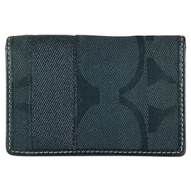 Porte-cartes en cuir et toile Signature COACH