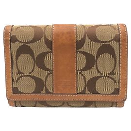 COACH Signature Canvas Ledergeldbörse