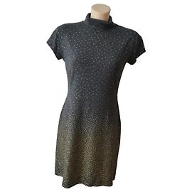 Roberto Cavalli Vestido Corto Gris y Dorado