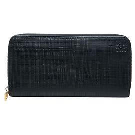 Portefeuille long en cuir noir Loewe