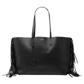 Autre Marque Borsa Tote in Pelle con Frange Nera Saint Laurent