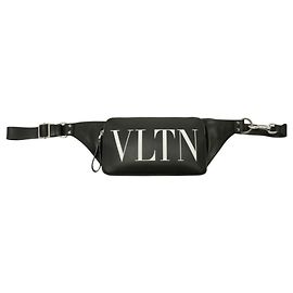 Borsa a tracolla in pelle nera Valentino VLTN Logo