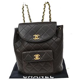 Chanel Duma Drawstring Quilted Leather Small