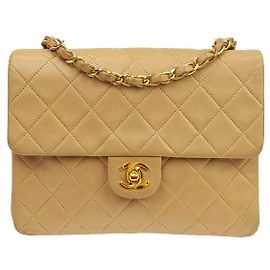 Chanel Vintage Square Classic Single Flap Quilted Lambskin Mini