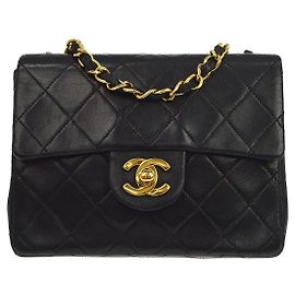 Chanel Vintage Square Classic Single Flap Quilted Lambskin Mini