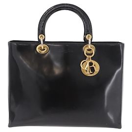 Christian Dior Vintage Lady Dior Patent Medium