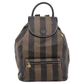 Fendi Vintage Pequin Logo Coated Canvas Small