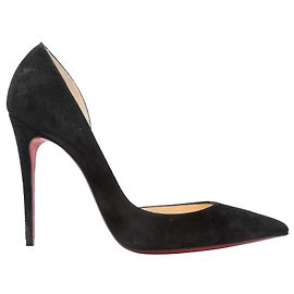 Christian Louboutin Iriza 100 Pumps aus schwarzem Wildleder Größe 37.5