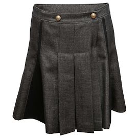 Mini saia plissada de lã Balenciaga cinza Tamanho FR 40