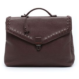 Rote Bottega Veneta Business-Tasche aus Leder mit Intrecciato-Besatz
