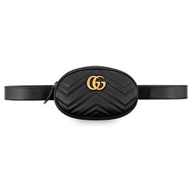 Borsa cintura Gucci GG Marmont in pelle di vitello matelassé nera