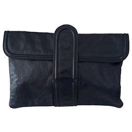 Fendi Blue Leather Pochette Clutch Bag