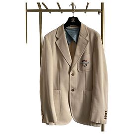 Casaco estruturado Gucci em tweed bordado caqui
