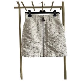 Louis Vuitton Beige Embossed Denim Skirt