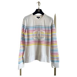 Chanel Regenbogen gestreifter Wollpullover