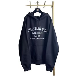 Sweatshirt com capuz Dior Logo Preto de Algodão