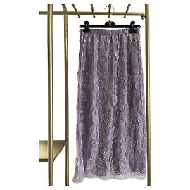 Gonna in pizzo viola Gucci con dettagli in filo argento