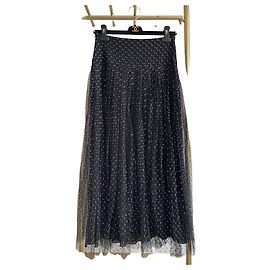 Dior Polka Dot Skirt Black Polyester Size 38