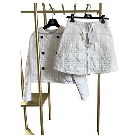 Gonna Dior Bianca in Cotone con Motivo Diamante FR36