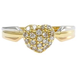 Autre Marque Platin- und Goldbandring mit Diamant