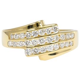 Autre Marque Anello fede in oro giallo 18K con diamante