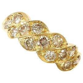 Autre Marque Banderings aus 18K Gelbgold mit braunem Diamanten