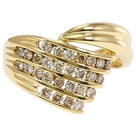 Autre Marque Anello a fascia in oro giallo 18K con diamante