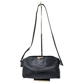 Burberry Chichester Kleine Crossbody-Tasche Kalbsleder Check-Prägung - Schwarz