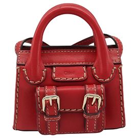Chloé Edith Leder Clutch Tasche Rot